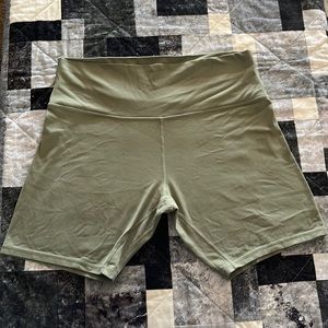 Lululemon rosemary green biker shorts, great condition inside pocket